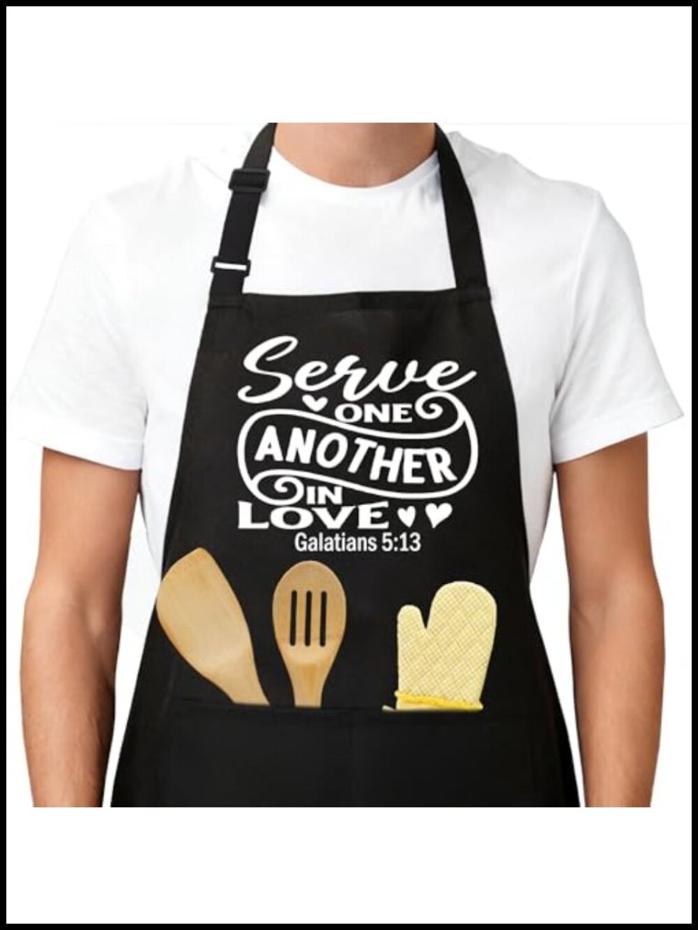 Polyester Kitchen Apron Adjustable Neck Strap 2 Pockets Cooking Baking